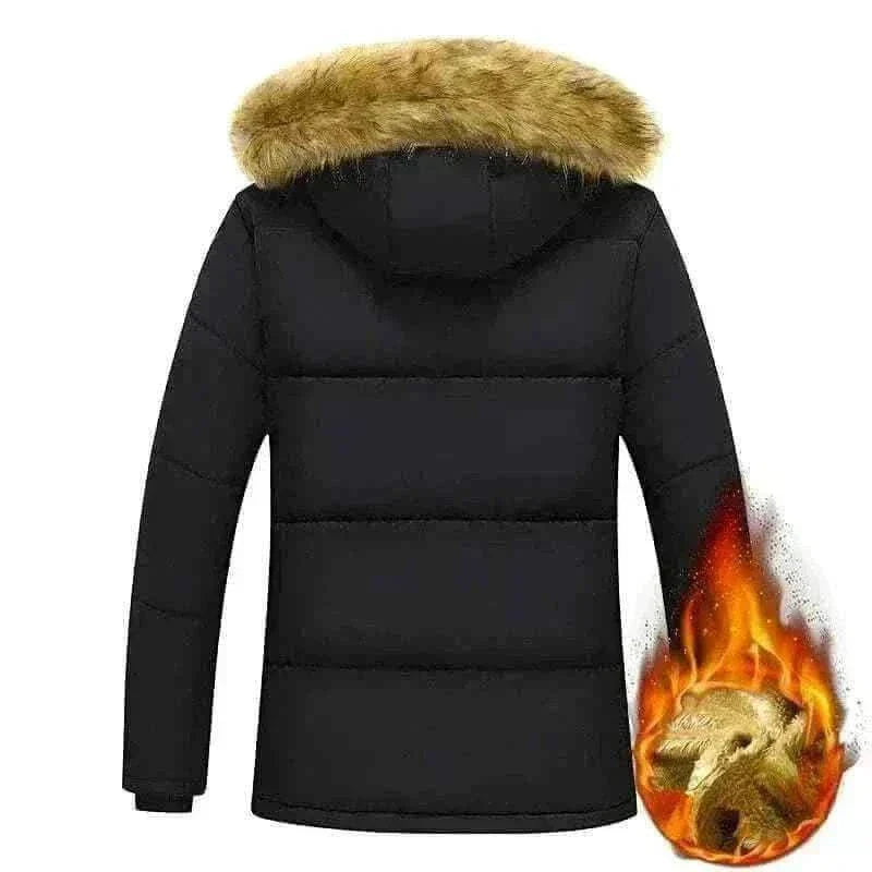 mens winter jackets uk, New Men Winter Autumn  With Thick Warm Hooded Fur Collar Coat.