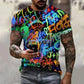 mens t shirt uk, Men Wearing New Summer Fashion Music Art Color Neon Graffiti 3D T-Shirt
