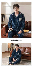 Men's Fashion Style Store Pajamas Sets for Men Winter Thick Warm