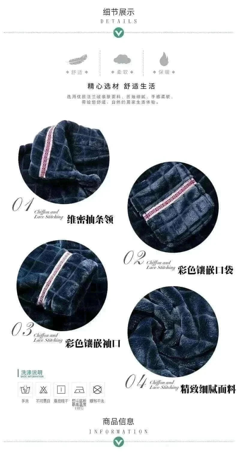 Men's Fashion Style Store Pajamas Sets for Men Winter Thick Warm