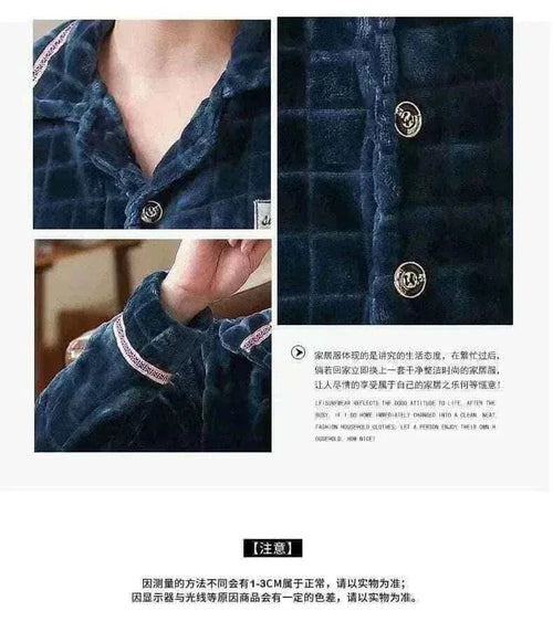 Men's Fashion Style Store Pajamas Sets for Men Winter Thick Warm