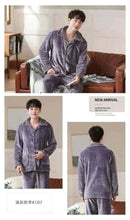 Men's Fashion Style Store Pajamas Sets for Men Winter Thick Warm