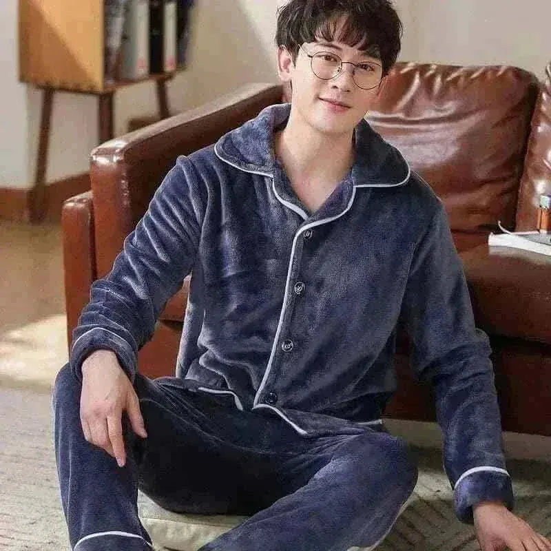 Pajamas Sets for Men Winter Thick Warm.