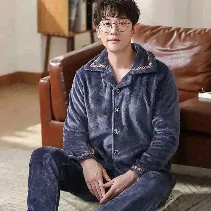 Pajamas Sets for Men Winter Thick Warm.