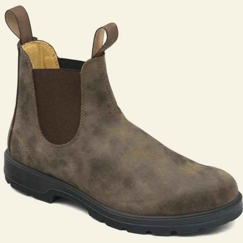 RETRO SLIP ON LEATHER BOOTS.