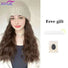 Synthetic Knitted Hat Wig For Women Long Wavy 16inch Black-brown Hair Warm Soft Knitted Autumn Winter Cap Heat Resistant Wig.