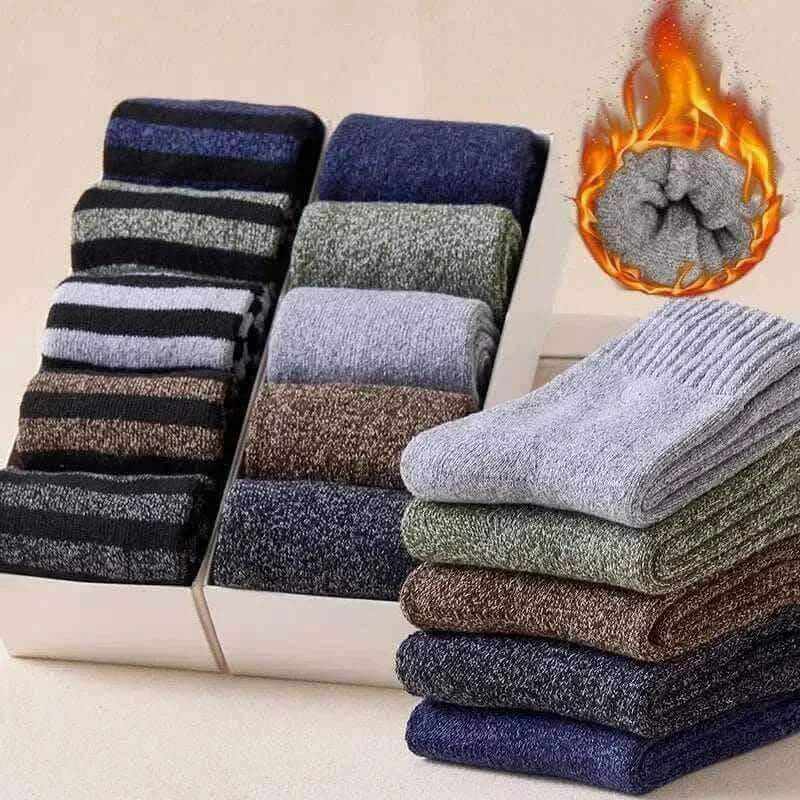 Man Winter Warm Merino Wool Rabbit Solid High Quality Socks Male Cotton Casual Super Thicker Sock.