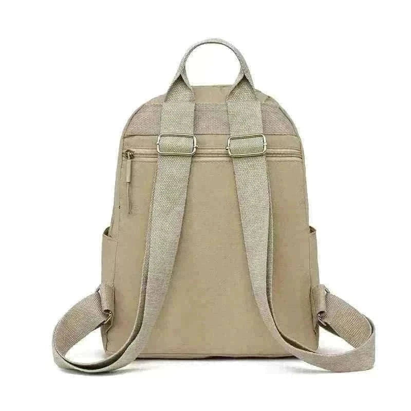 travel bags uk offers Trendy Women's Khaki Travel Backpack Lightweight Back View, clothing casual