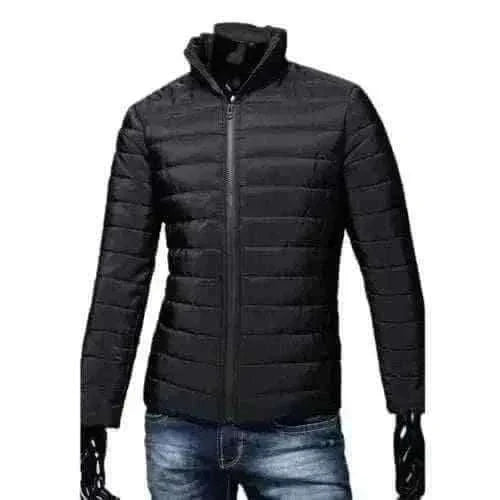 mens winter jackets uk, Men Puffer Jacket-Trendy  Fashion Stand Collar Slim Puffer Coat Lightweight Male Windbreaker Thickened   Outerwear.