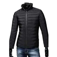 mens winter jackets uk - Trendy  Fashion Stand Collar Slim Puffer