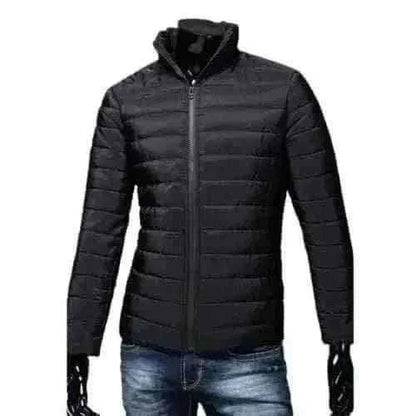 mens winter jackets uk, Men Puffer Jacket-Trendy  Fashion Stand Collar Slim Puffer Coat Lightweight Male Windbreaker Thickened   Outerwear.