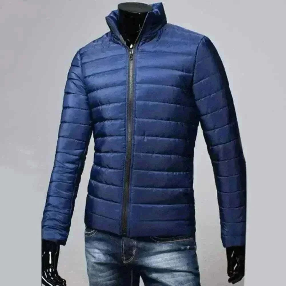 mens winter jackets uk, Men Puffer Jacket- Trendy  Fashion Stand Collar Slim Puffer Coat Lightweight Male Windbreaker Thickened   Outerwear.