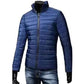 mens winter jackets uk, Men Puffer Jacket-Trendy  Fashion Stand Collar Slim Puffer Coat Lightweight Male Windbreaker Thickened   Outerwear.