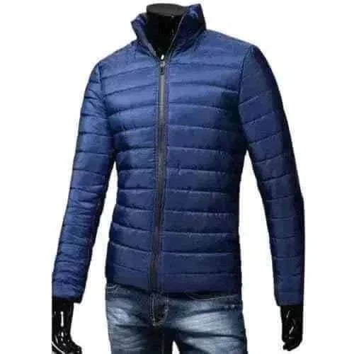 mens winter jackets uk, Men Puffer Jacket-Trendy  Fashion Stand Collar Slim Puffer Coat Lightweight Male Windbreaker Thickened   Outerwear.