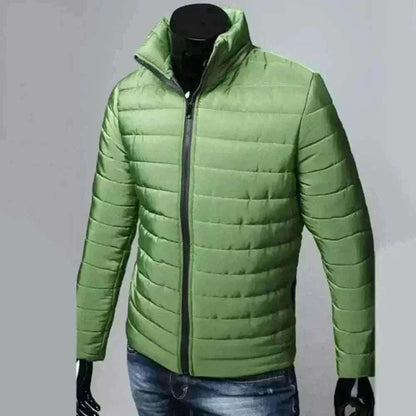 mens winter jackets uk, men Puffer Jacket= Trendy  Fashion Stand Collar Slim Puffer Coat Lightweight Male Windbreaker Thickened   Outerwear.