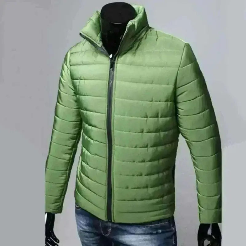mens winter jackets uk, men Puffer Jacket= Trendy  Fashion Stand Collar Slim Puffer Coat Lightweight Male Windbreaker Thickened   Outerwear.