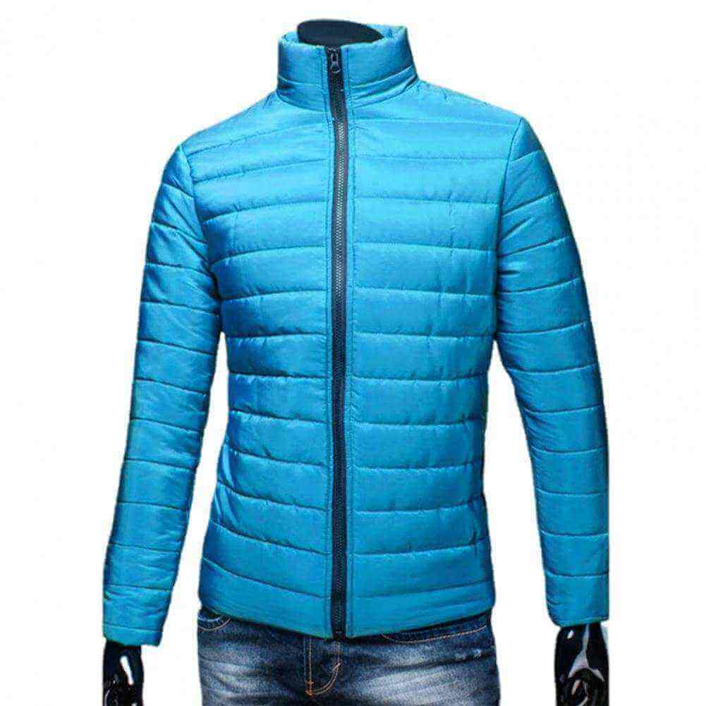 mens winter jackets uk, Men Puffer jacket- Trendy  Fashion Stand Collar Slim Puffer Coat Lightweight Male Windbreaker Thickened   Outerwear.