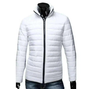 mens winter jackets uk, Men Puffer Jacket- Trendy  Fashion Stand Collar Slim Puffer Coat Lightweight Male Windbreaker Thickened   Outerwear.
