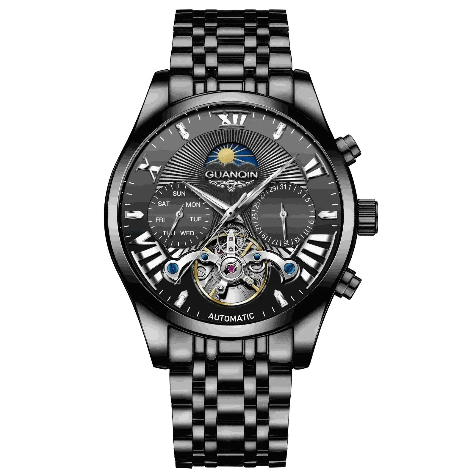 VINTAGE DESIGN MECHANICAL WATCH WITH SILICONE STRAP.