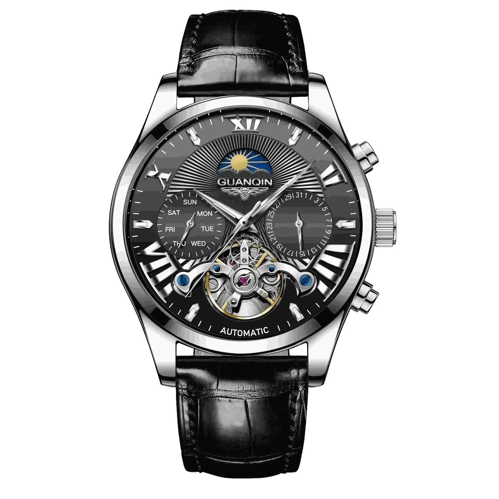 VINTAGE DESIGN MECHANICAL WATCH WITH SILICONE STRAP.