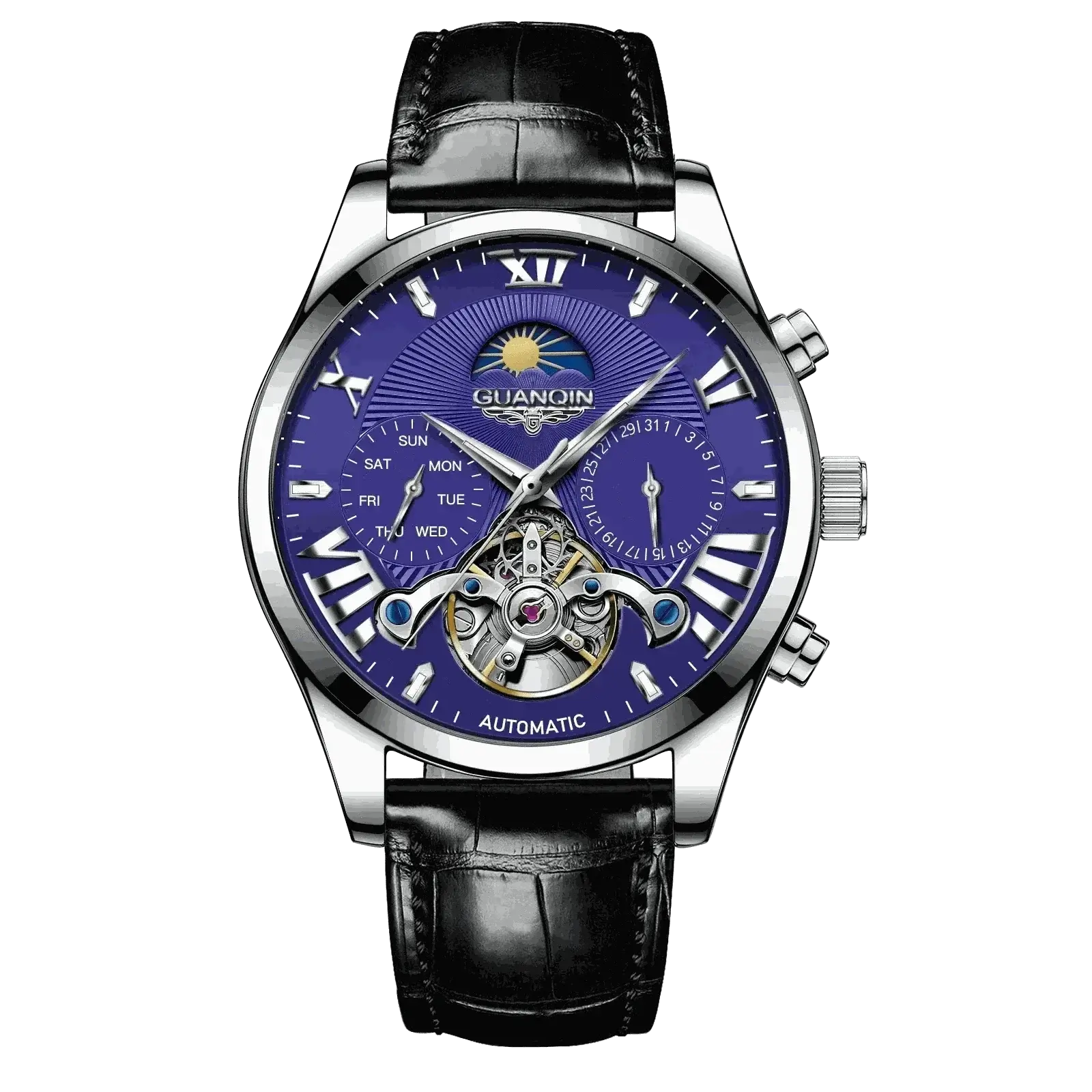 VINTAGE DESIGN MECHANICAL WATCH WITH SILICONE STRAP.