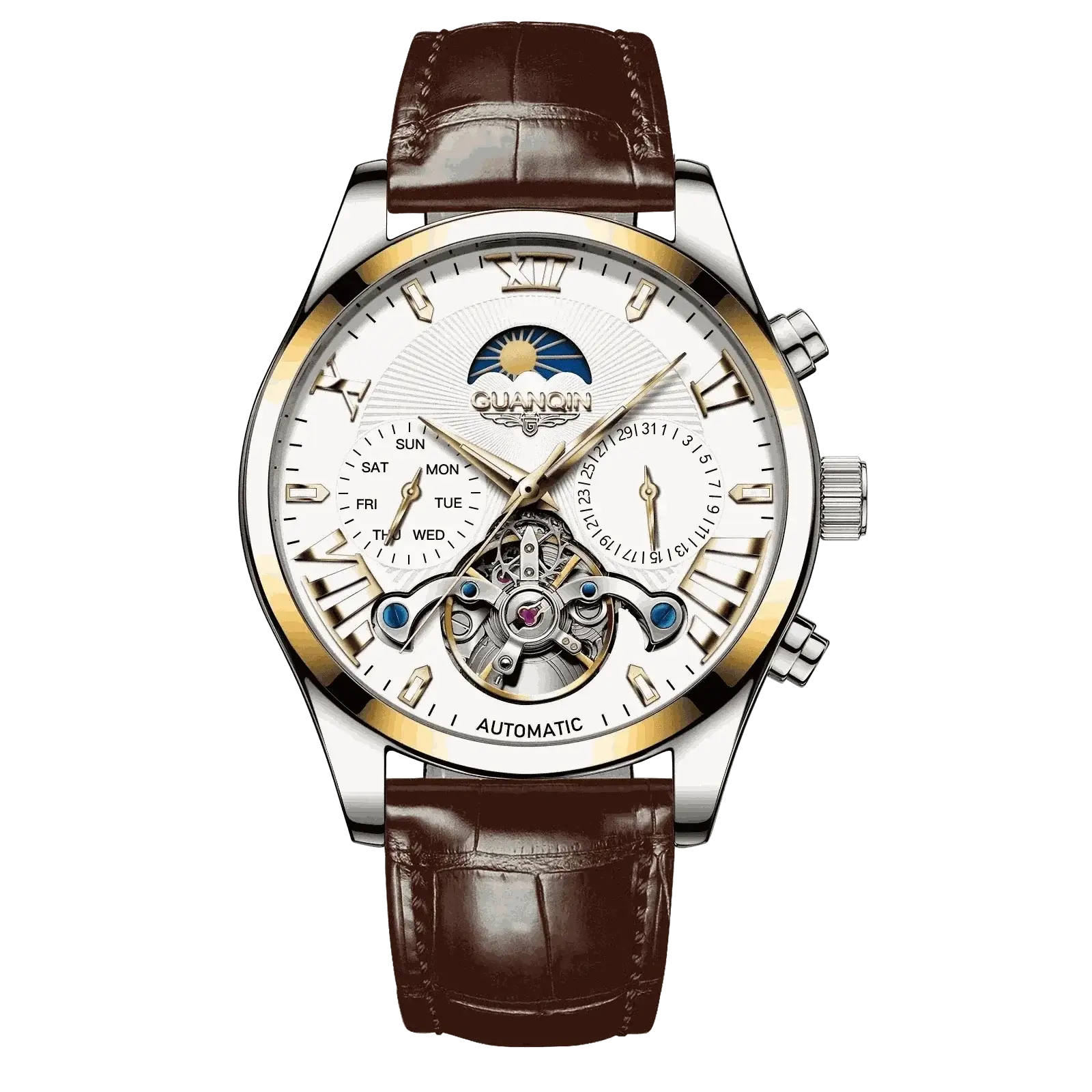 Luxury Watches For Men -VINTAGE DESIGN MECHANICAL WATCH WITH SILICONE STRAP.