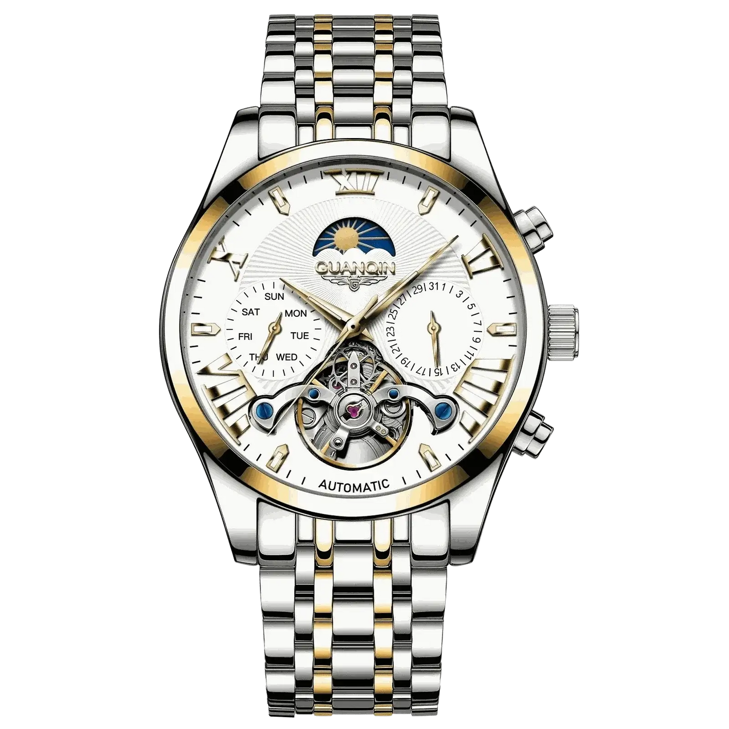 Luxury Watches For Men -VINTAGE DESIGN MECHANICAL WATCH WITH SILICONE STRAP.