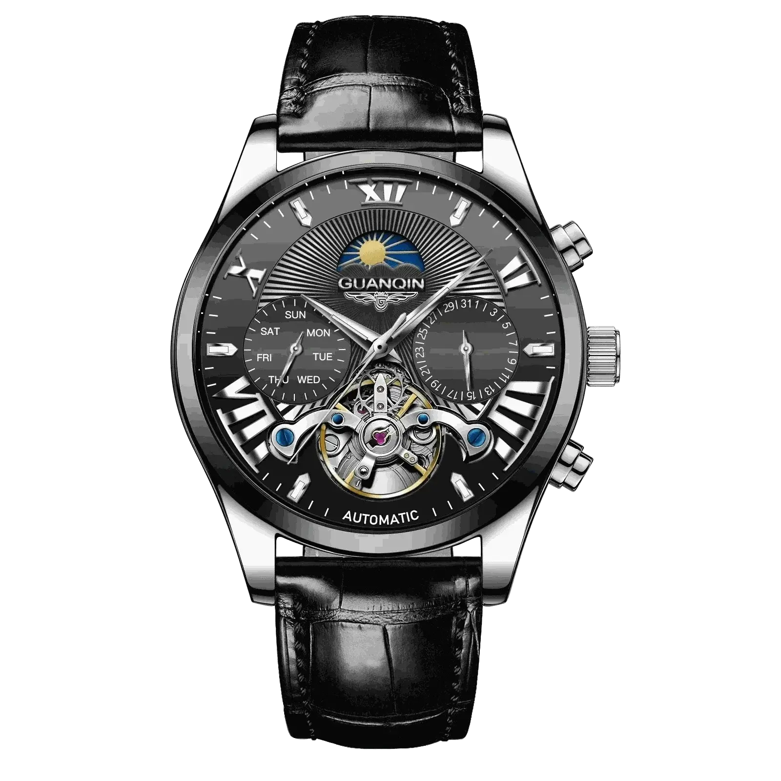 VINTAGE DESIGN MECHANICAL WATCH WITH SILICONE STRAP.