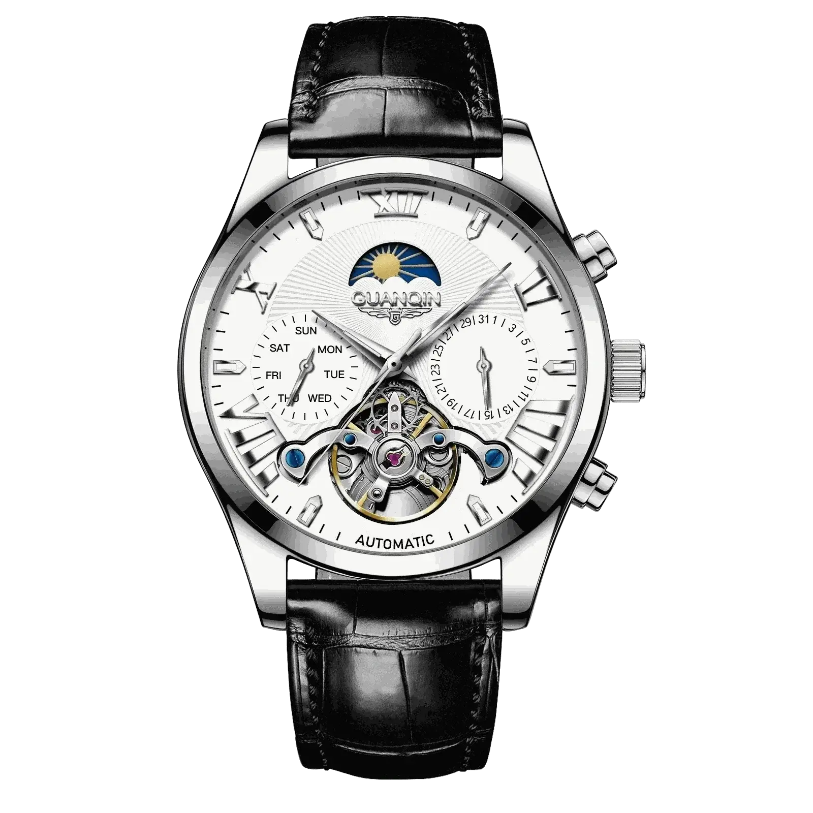 VINTAGE DESIGN MECHANICAL WATCH WITH SILICONE STRAP.