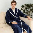 Warm Autumn Winter Flannel Men Bathrobe Thick Long Night Sleepwear Velvet Kimono Robe Men's Clothing Homewear Dressing Gown.