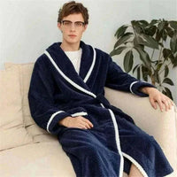 Men Bathrobe- Warm Autumn Winter Flannel Men