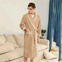 Men Bathrobe- Warm Autumn Winter Flannel Men