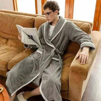Men Bathrobe- Warm Autumn Winter Flannel Men