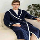 Warm Autumn Winter Flannel Men Bathrobe Thick Long Night Sleepwear Velvet Kimono Robe Men's Clothing Homewear Dressing Gown.