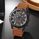 watches uk,  Top Brand Watch For Men Fashion Watches Leather Strap Light Brown
