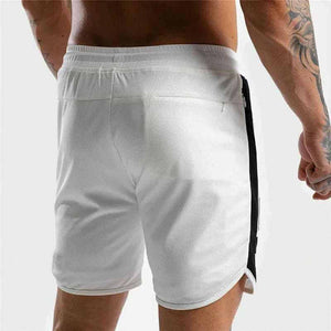 WHITE FITNESS SHORTS.