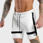 WHITE FITNESS SHORTS.