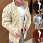 mens sweaters uk , Winter Jacket Loose Mens Jacquard Knitted Cardigan.