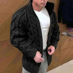 mens sweaters uk , Winter Jacket Loose Mens Jacquard Knitted Cardigan.