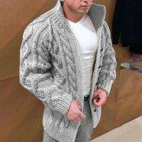 mens sweaters uk - Fanyeah Winter Jacket Loose Mens Jacquard Knitted Cardigan