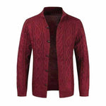 mens sweaters uk -Winter Jacket Loose Mens Jacquard Knitted Cardigan.