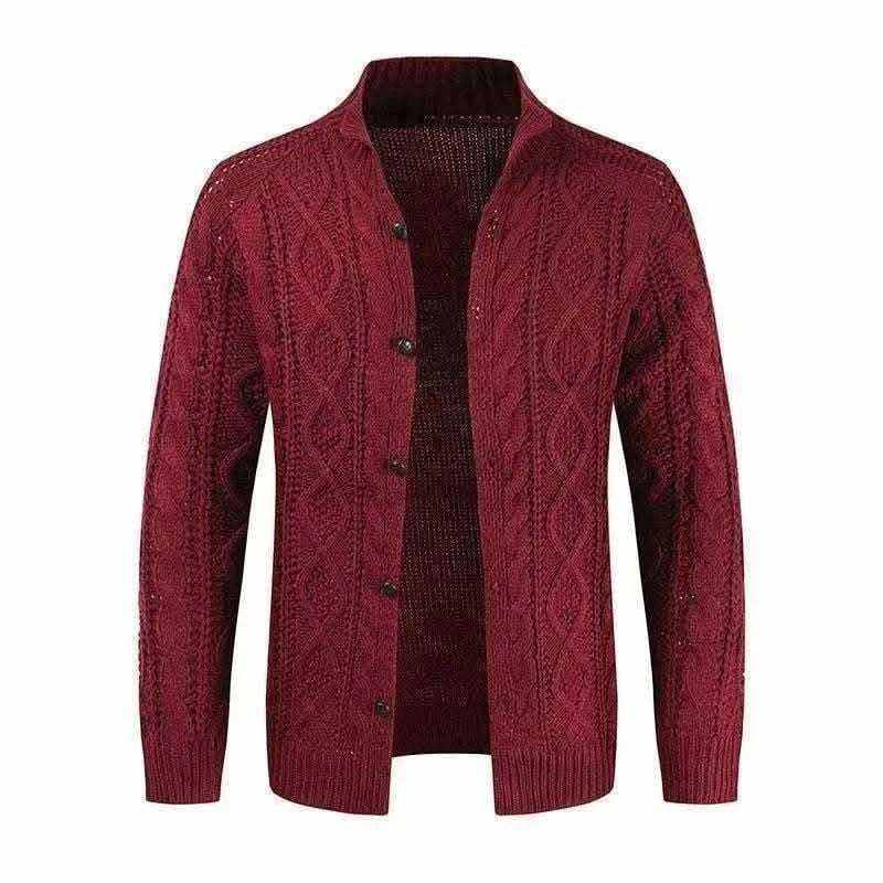 mens sweaters uk -Winter Jacket Loose Mens Jacquard Knitted Cardigan.