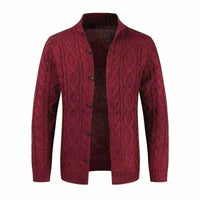 mens sweaters uk - Fanyeah Winter Jacket Loose Mens Jacquard Knitted Cardigan