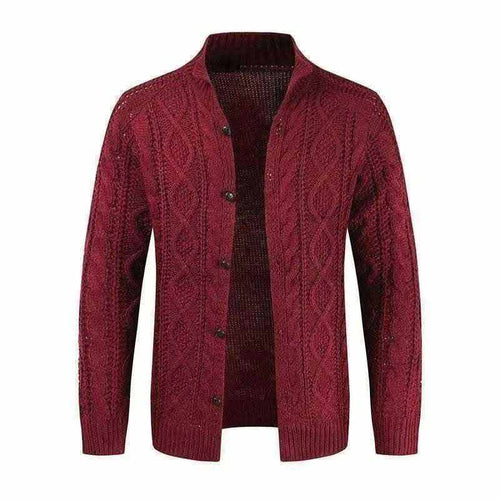 sweaters -Winter Jacket Loose Mens Jacquard Knitted Cardigan.