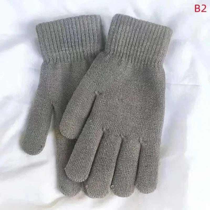 Winter Knitted Gloves Men Women Touch Screen Cold-proof Warm Full Finger Gloves Korean Style All-match Cycling Wool Gloves.