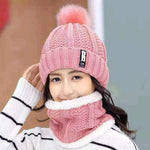 Terokk Winter Knitted Scarf Hat Set Windproof Neck Protective Warm
