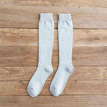 Winter Men's New High-Grade Thick Warm Solid Color Wool Material Fashion Casual Calf Long Socks 3 Pair.