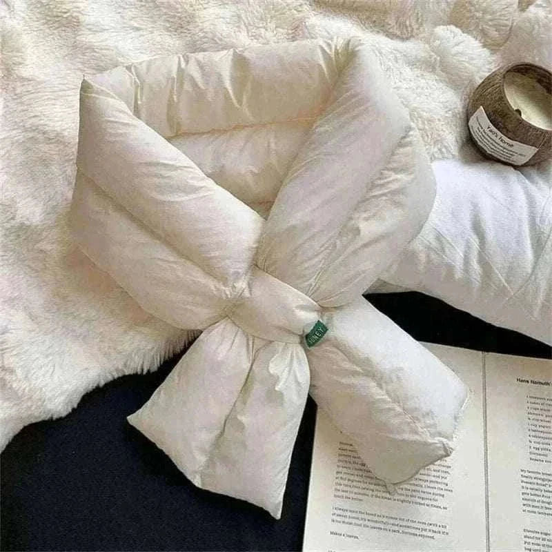 Winter Warm Down Cotton Cross Wear Scarf