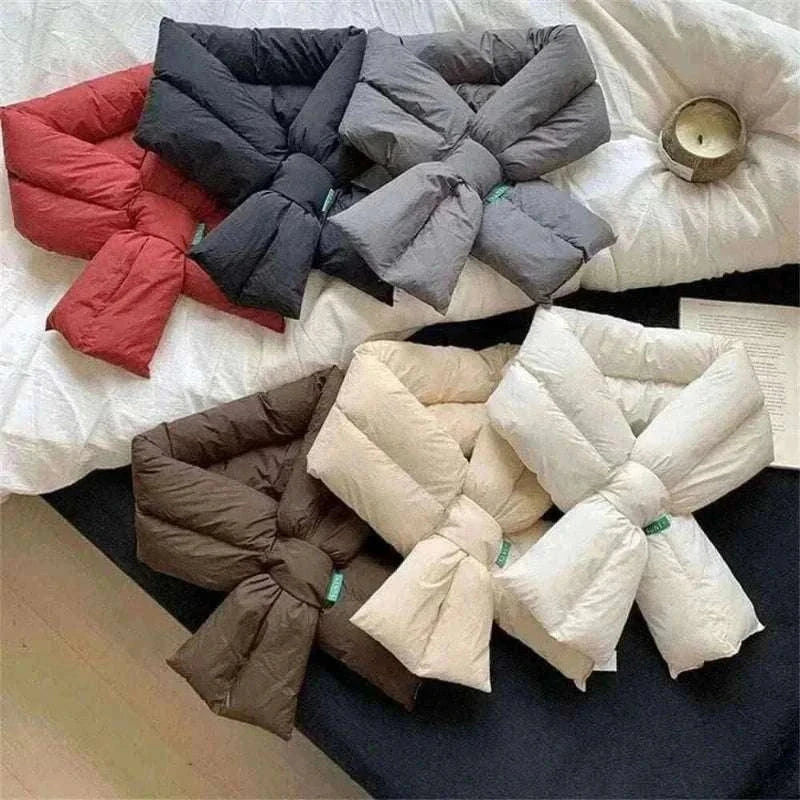 ladies scarves offers Winter Warm Down Cotton Cross Wear Scarf