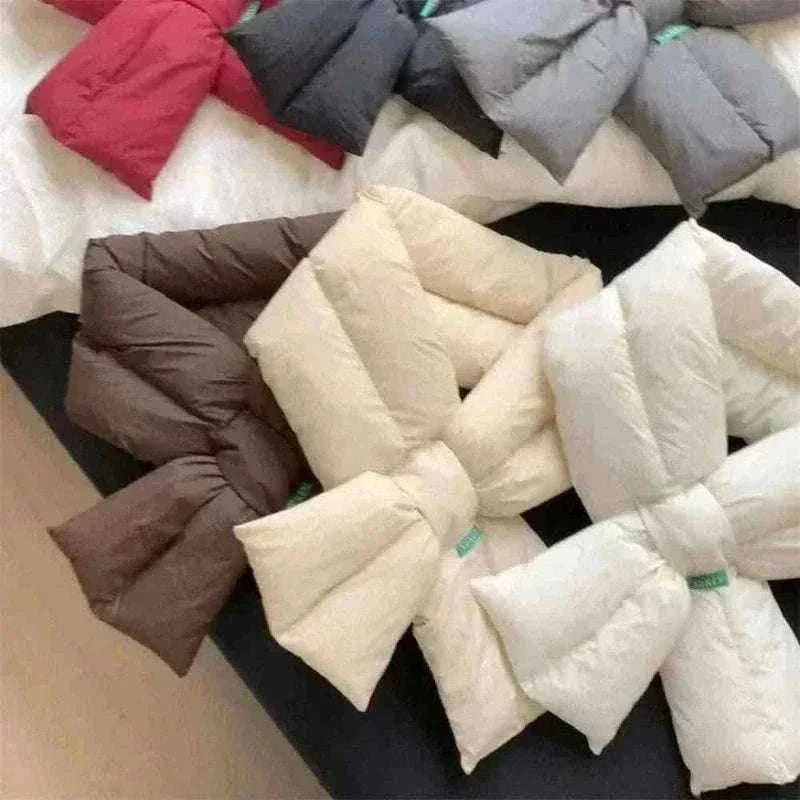 ladies scarves offers Winter Warm Down Cotton Cross Wear Scarf